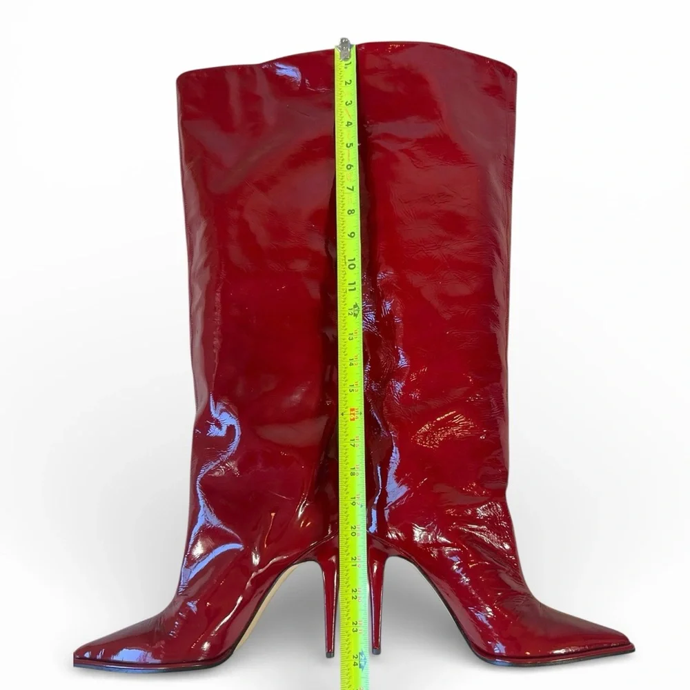 Tamara Mellon Trinity Patent Red Knee High Boots
